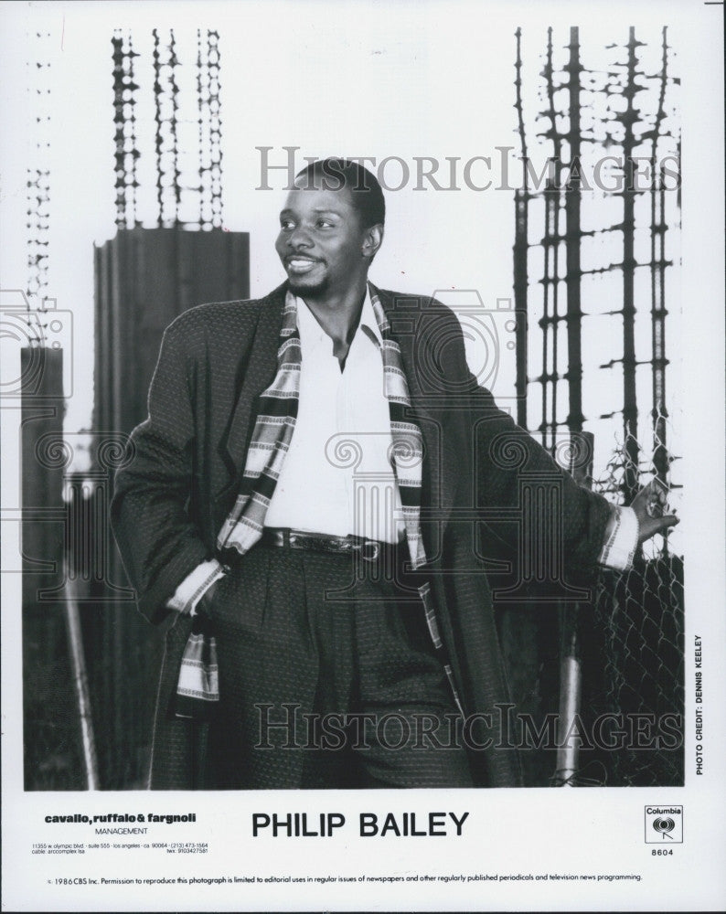1986 Press Photo Philip Bailey with Columbia Records - Historic Images