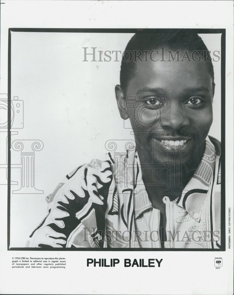 1986 Press Photo Singer Philip Bailey - Historic Images