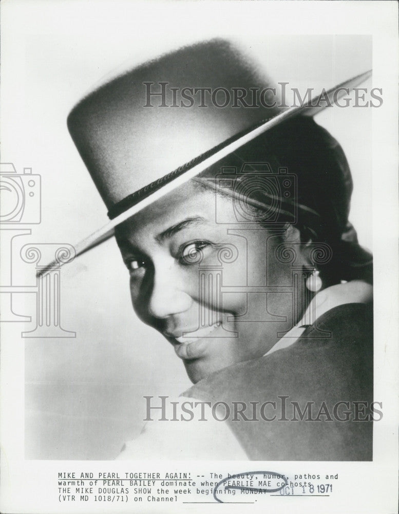 1971 Press Photo Pearl Bailey,  American Singer and Actress. and Broadway Star. - Historic Images