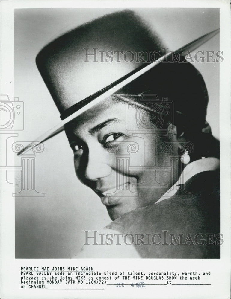 1972 Press Photo Pearl Bailey American Singer/Actress and Broadway Star. - Historic Images