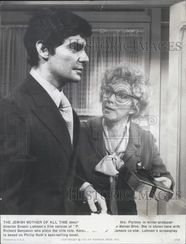 1972 Press Photo Actor Richard Benjamin in &quot;Portney&#39;s Complaint&quot; with Karen - Historic Images