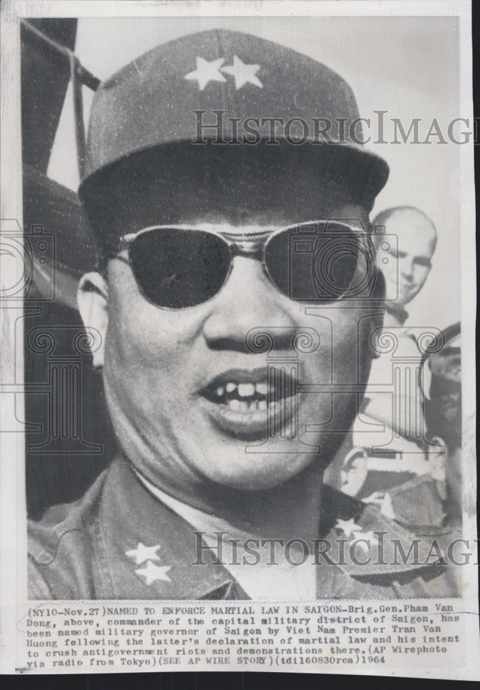 1964 Press Photo Brig. Gen.Pham Van Dong,Commander of Military  of Saigon. - Historic Images