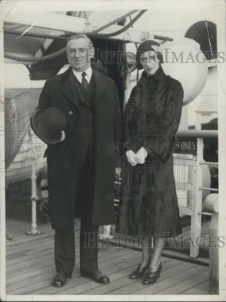 1930 Press Photo Mayor James Curley, wife Mary Curley - Historic Images