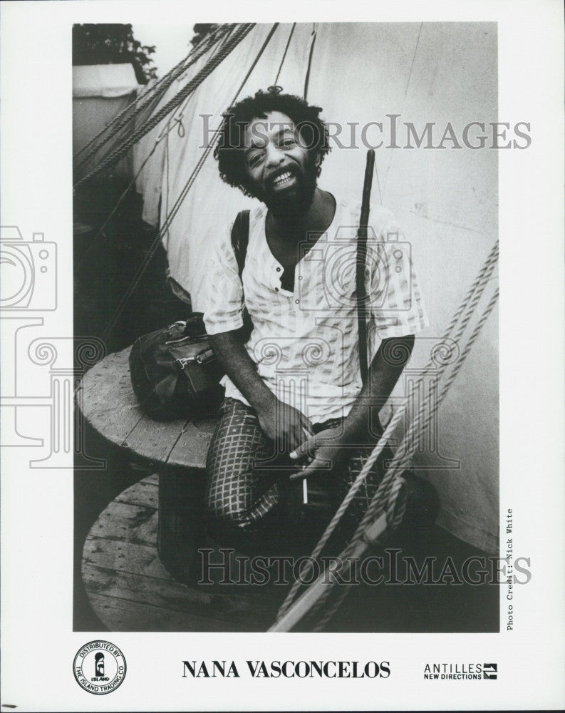 Press Photo Musician, Nana Vasconcelos on Antilles label - Historic Images