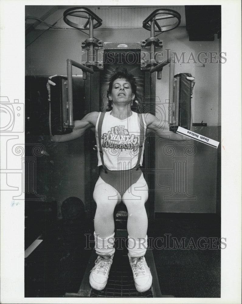 1983 Press Photo  Diane Vecchione    AAU Miss American bodybuilder - Historic Images