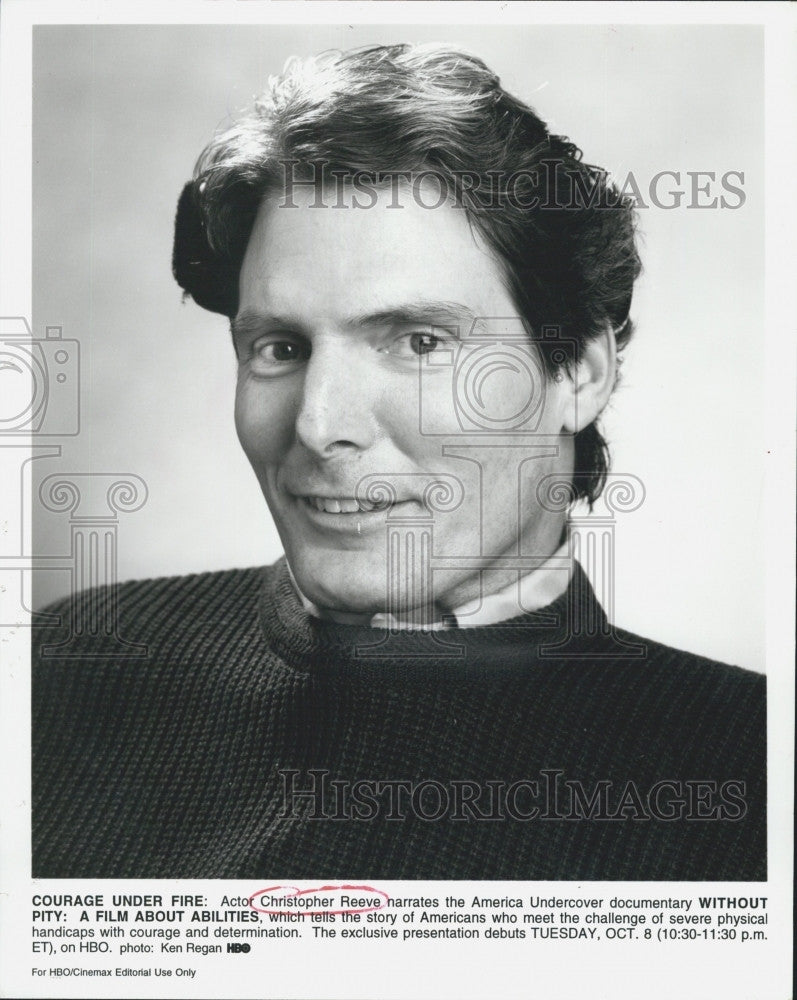 1996 Press Photo  &quot;Without Pity: A Film About Abilities&quot;  Christopher Reeve - Historic Images