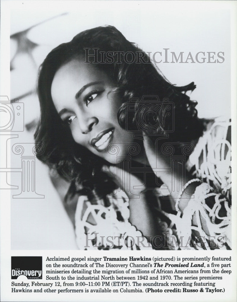 Press Photo Gospel Singer Tramaine Hawkins Does Soundtrack for Discovery - Historic Images