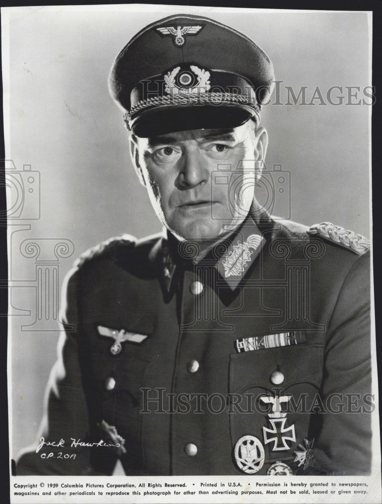 1959 Press Photo English Actor Jack Hawkins Starring In &quot;The Two Headed Spy&quot; - Historic Images