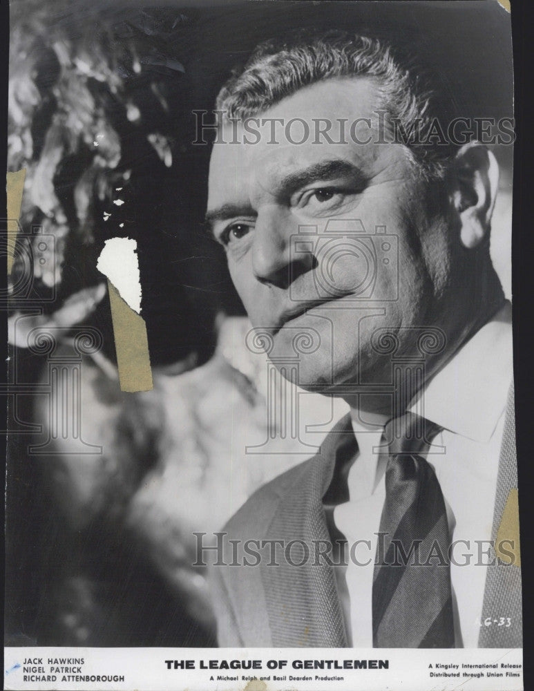 1961 Press Photo English Actor Jack Hawkins Stars In &quot;The League Of Gentlemen&quot; - Historic Images