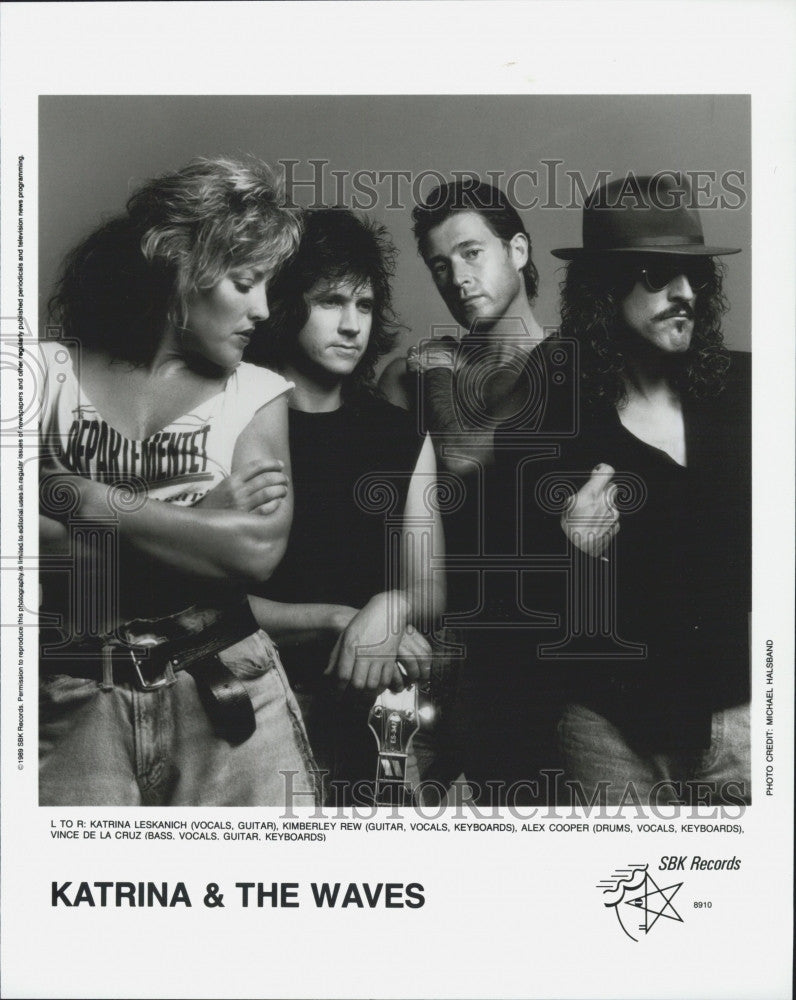 1989 Press Photo Katrina &amp; The Waves Pop Rock Band SBK Records - Historic Images