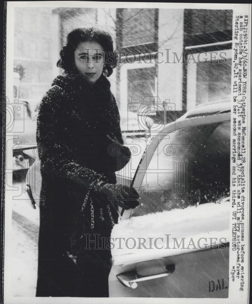 1960 Press Photo Catherine McConnell To Marry Actor Sterling Hayden - Historic Images