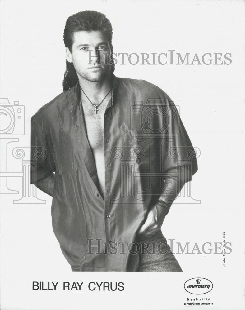 1993 Press Photo Country Musician Billy Ray Cyrus - Historic Images