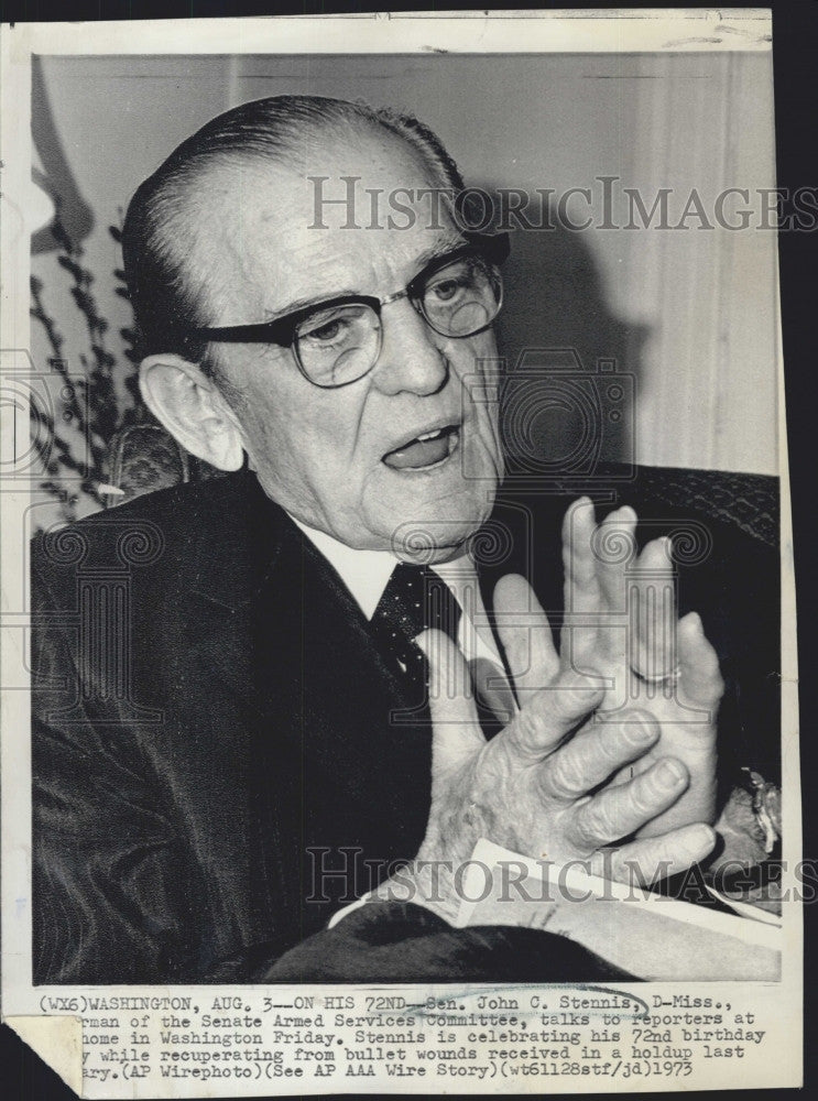 1973 Press Photo Mississippi Senator John C. Stennis - Historic Images