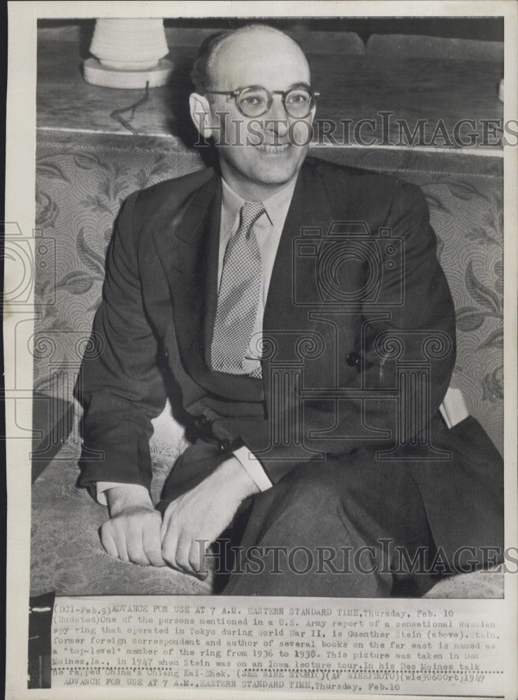 1949 Press Photo Guenther Stein Mentioned in US Army Report of Russian Spy Ring - Historic Images