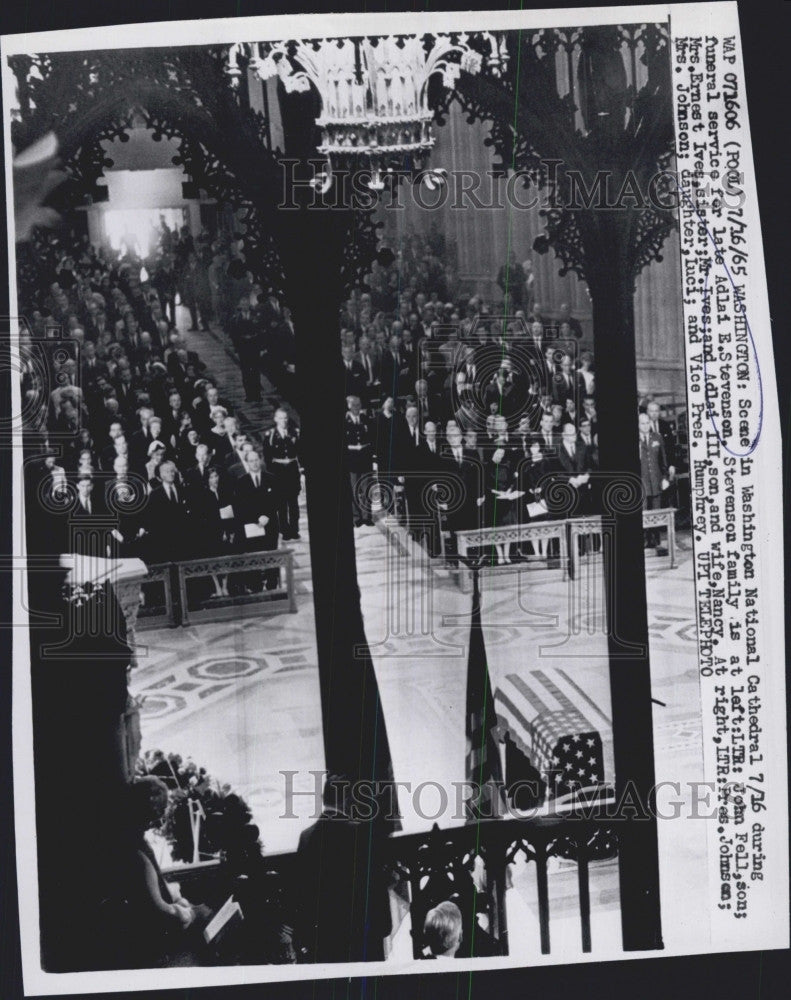 1965 Press Photo Funeral of Adlai Stevenson Former Governor and UN Ambassador - Historic Images