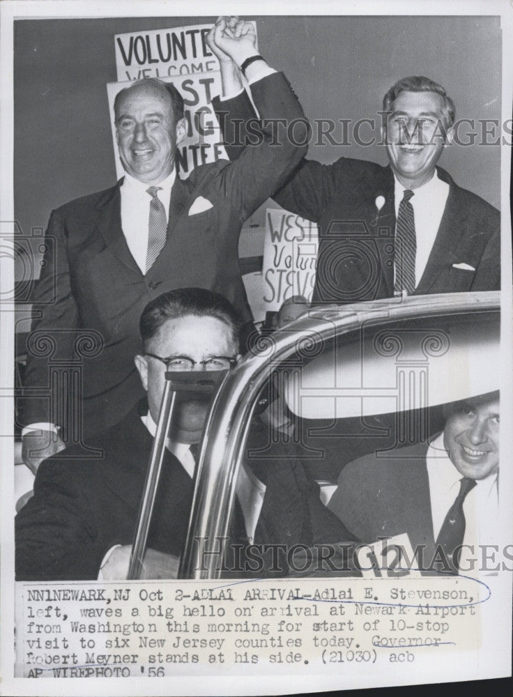 1956 Press Photo Adlai Stevenson, Democratic Pres candidate - Historic Images