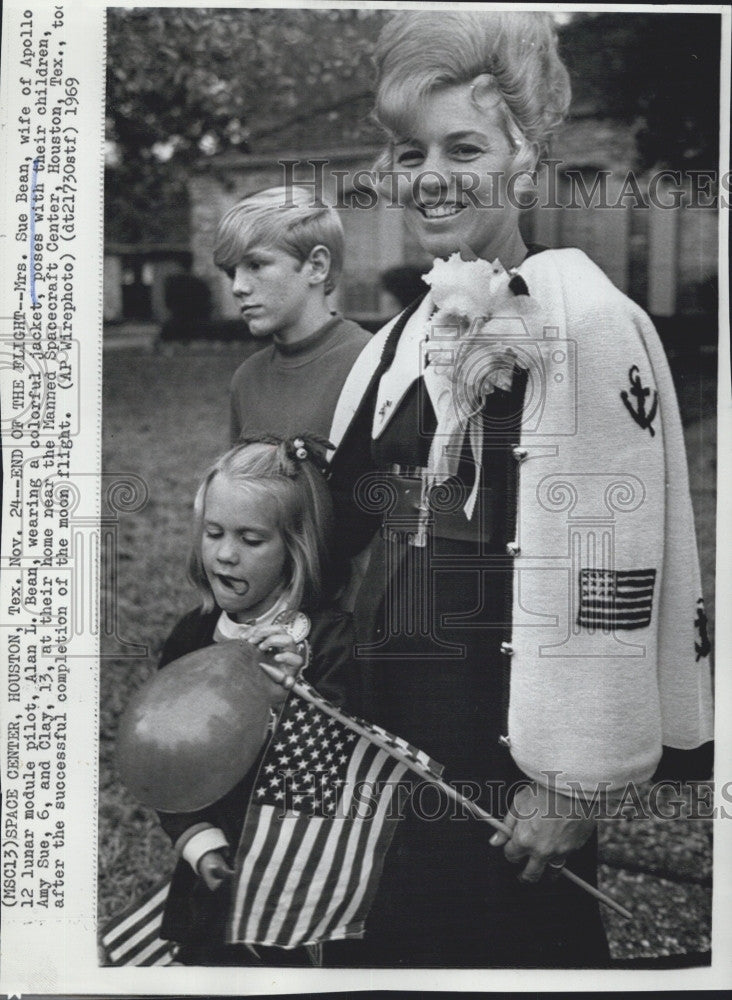 1969 Press Photo Mrs Sue Bean wife of Apollo 12 Lunar module pilot Alan L Bean - Historic Images