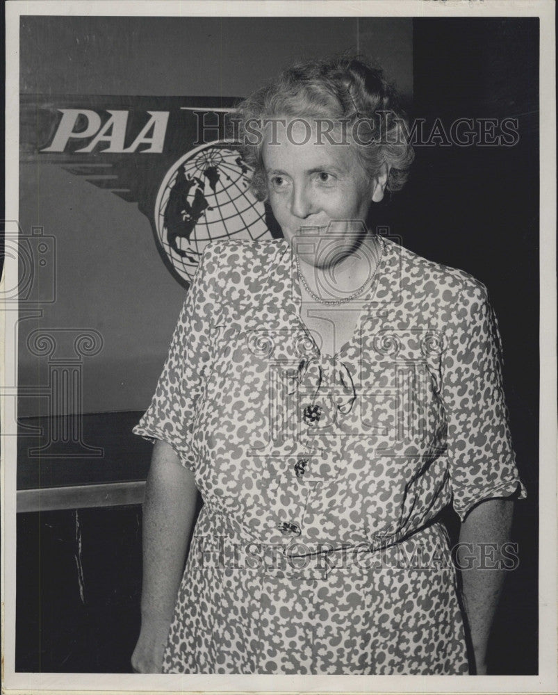 1946 Press Photo Dr.Katherine McElroy, Pres. of Pierre College Athens,Greece. - Historic Images