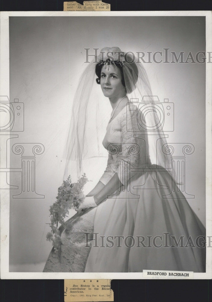 1963 Press Photo Carol Ann Dunn weds Thomas F. Wallwork - Historic Images