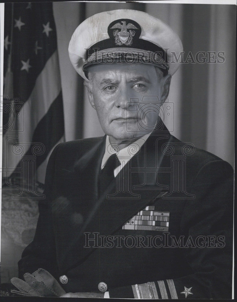 1963 Press Photo Admiral Wallace M. Beakley USN - Historic Images