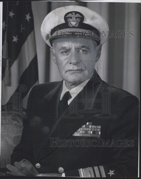 Admiral Wallace M. Beakley USN 1963 Vintage Press Photo Print