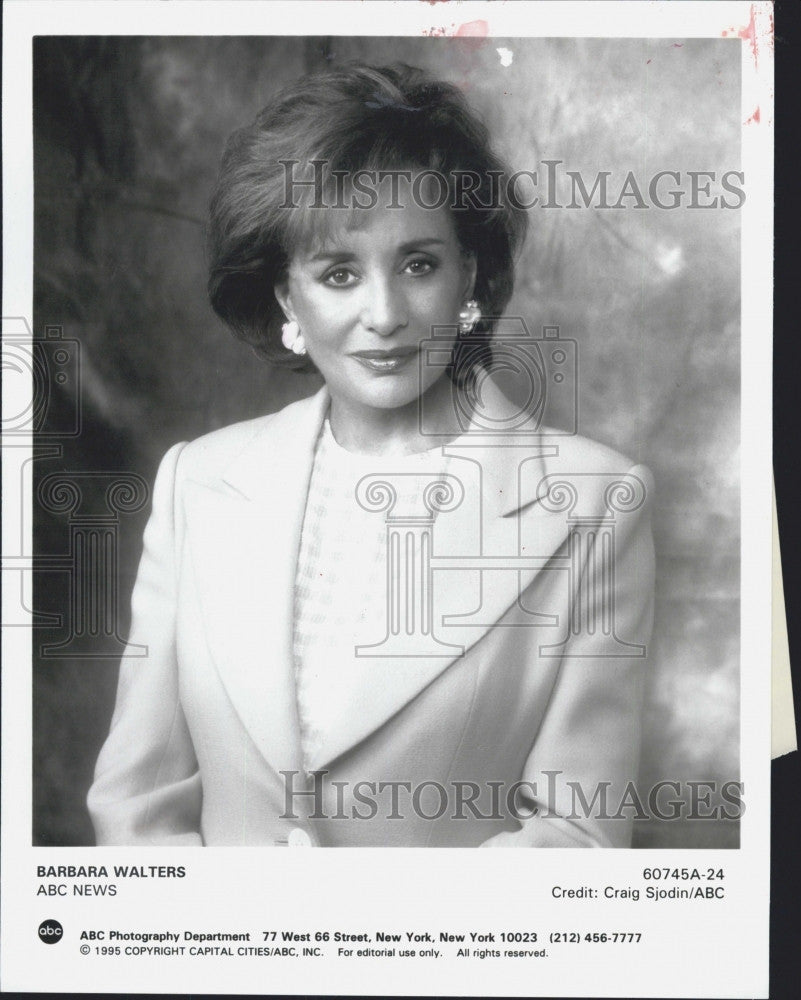 1995 Press Photo ABC News Barbara Walters - Historic Images