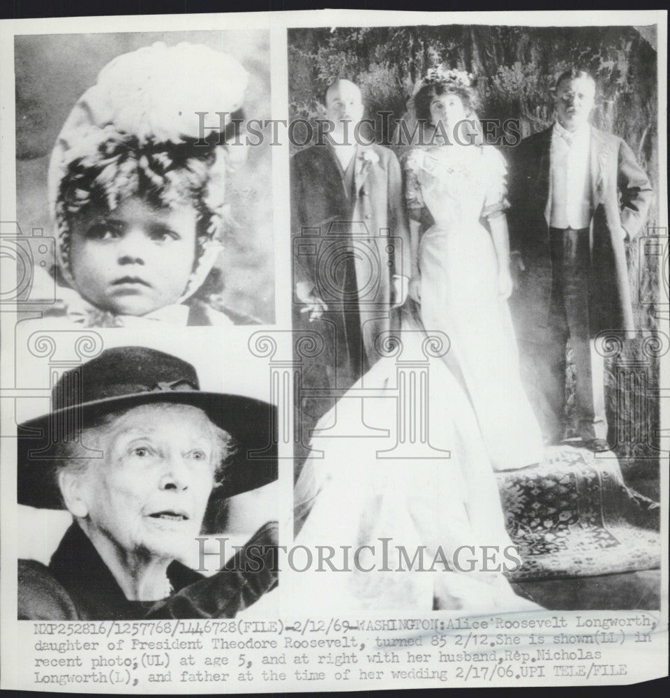 1969 Press Photo Alice Daughter of Theodore Roosevelt Age 85 Pictures Age 5 To85 - Historic Images