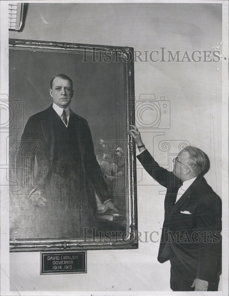 1963 Press Photo Portrait of Ex-Gov.David I.Walsch with Rep.JOhn T.Toomey. - Historic Images