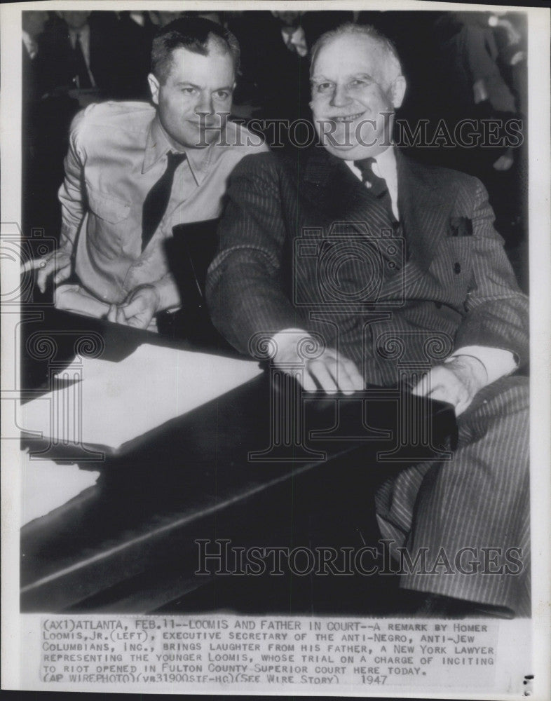 1947 Press Photo Homer Lewis, Jr., father - Historic Images