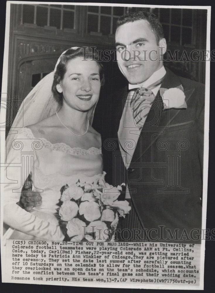 1953 Press Photo Carl Fisher, Patricia Ann Winkler - Historic Images