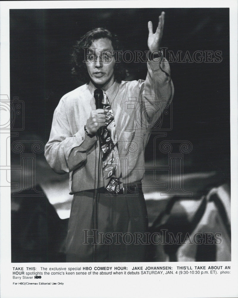 Press Photo Comedian, Jake Johannsen on HBO Comedy Hour - Historic Images