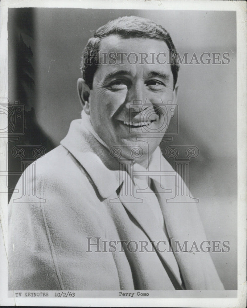 1963 Press Photo Singer, Perry Como to perform - Historic Images