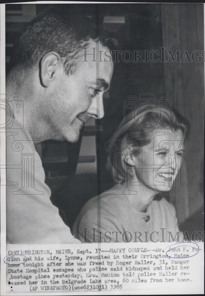 1965 Press Photo Dr John F, McGinn and wife Lynne - Historic Images