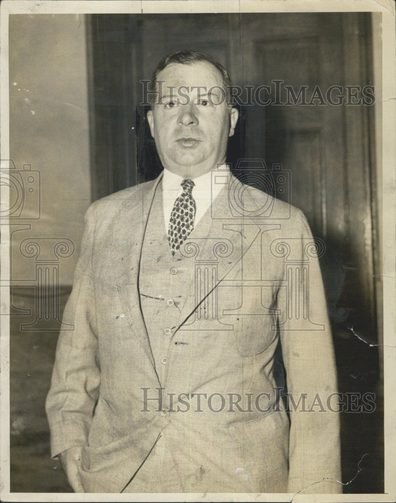1936 Press Photo Charles McGlue at ballot hearing in Boston - Historic Images