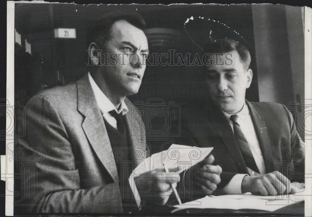 1959 Press Photo Actor John Ireland, Attorney Ira Englander in Superior Court - Historic Images