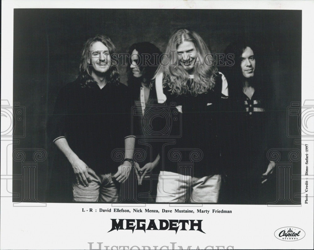 1997 Press Photo Heavy Metal Band &quot;Megadeth&quot; Capitol Records - Historic Images