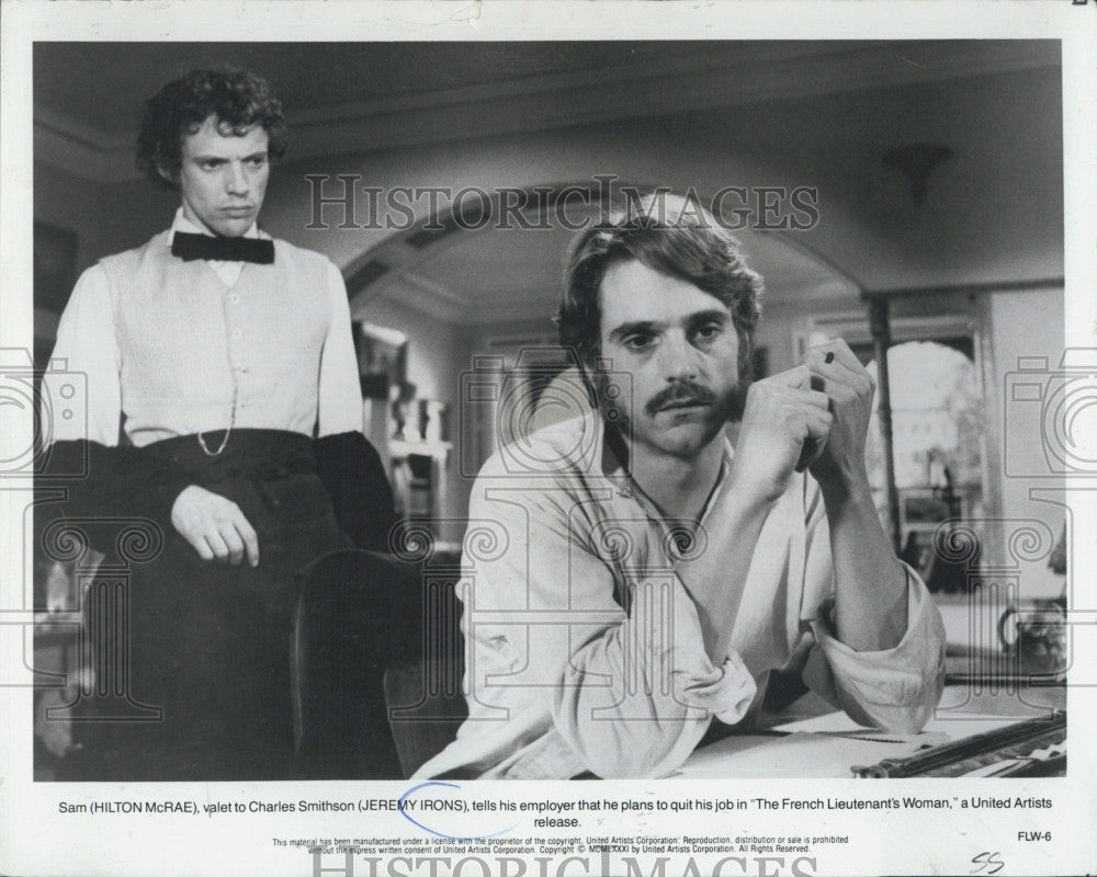 1971 Press Photo Actor Jeremy Irons, Hilton McRae in &quot;French Lieutenant&#39;s Woman&quot; - Historic Images