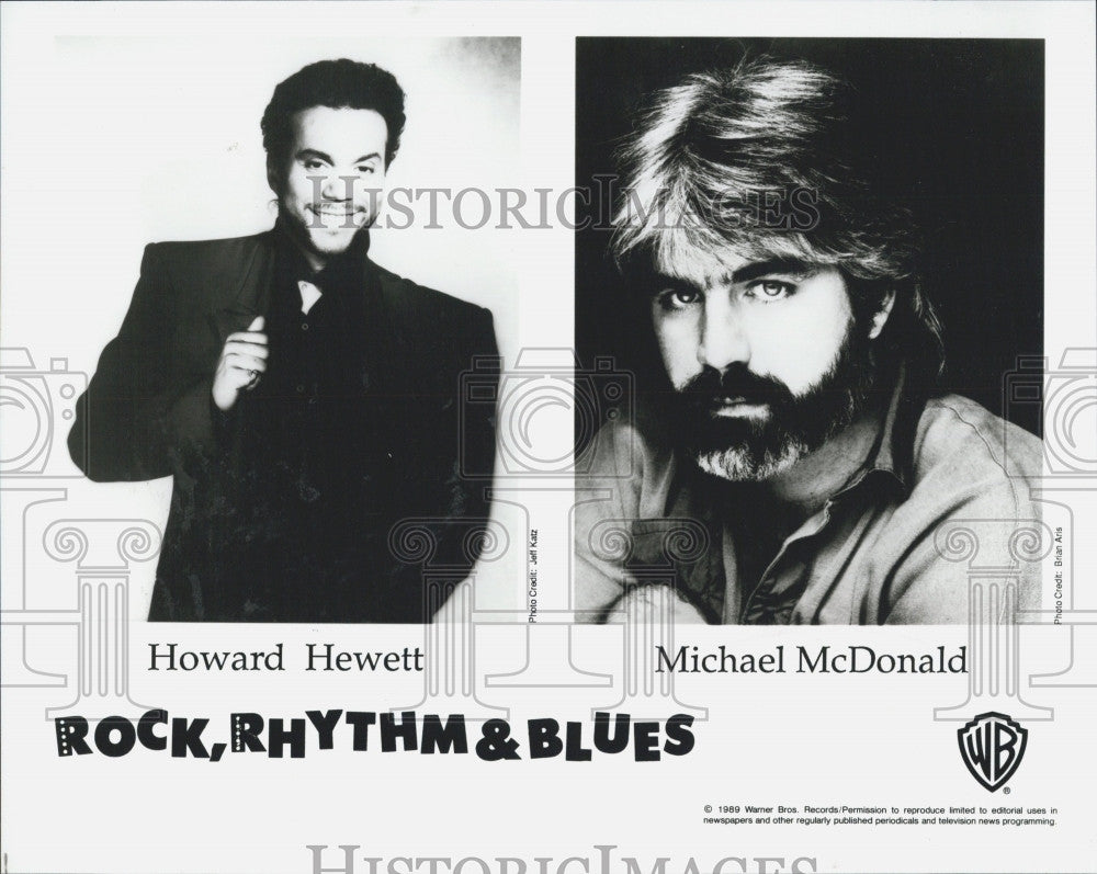 1989 Press Photo Michael McDonald, and Howard Hewett of &quot;Rock, Rythym and Blues&quot; - Historic Images