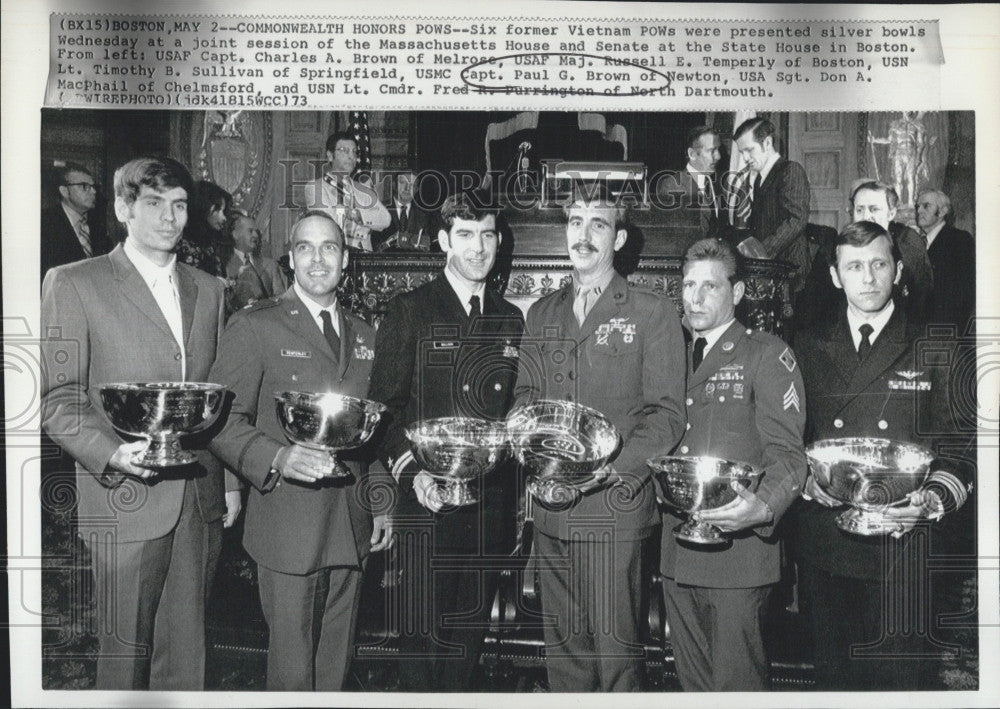 1973 Press Photo Temperly, Sullivan, Brown, Purrington, McPhail, Former POWs - Historic Images