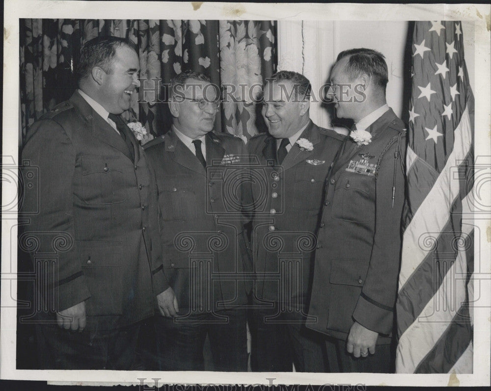 1959 Press Photo Colonel Olcott Brown Retiring Brig Gen&#39;s Sweeney &amp; Gentile - Historic Images