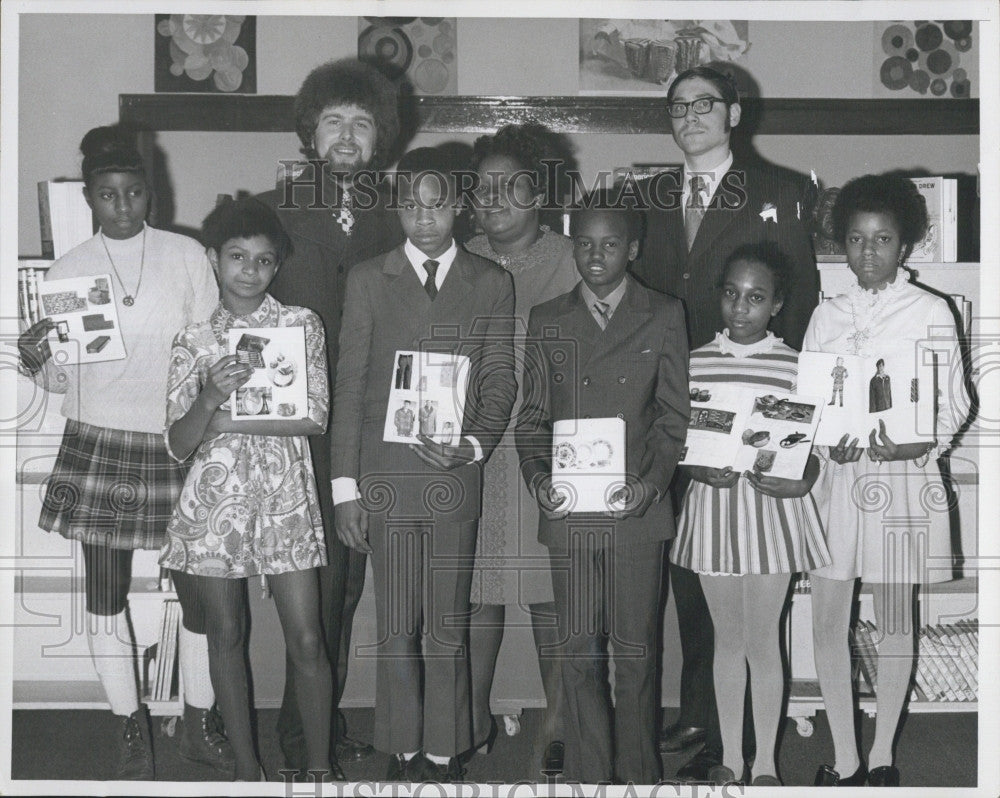 1971 Press Photo Summons, Hawkesworth, Suto, Walker, Brown, Sims of MJK School - Historic Images