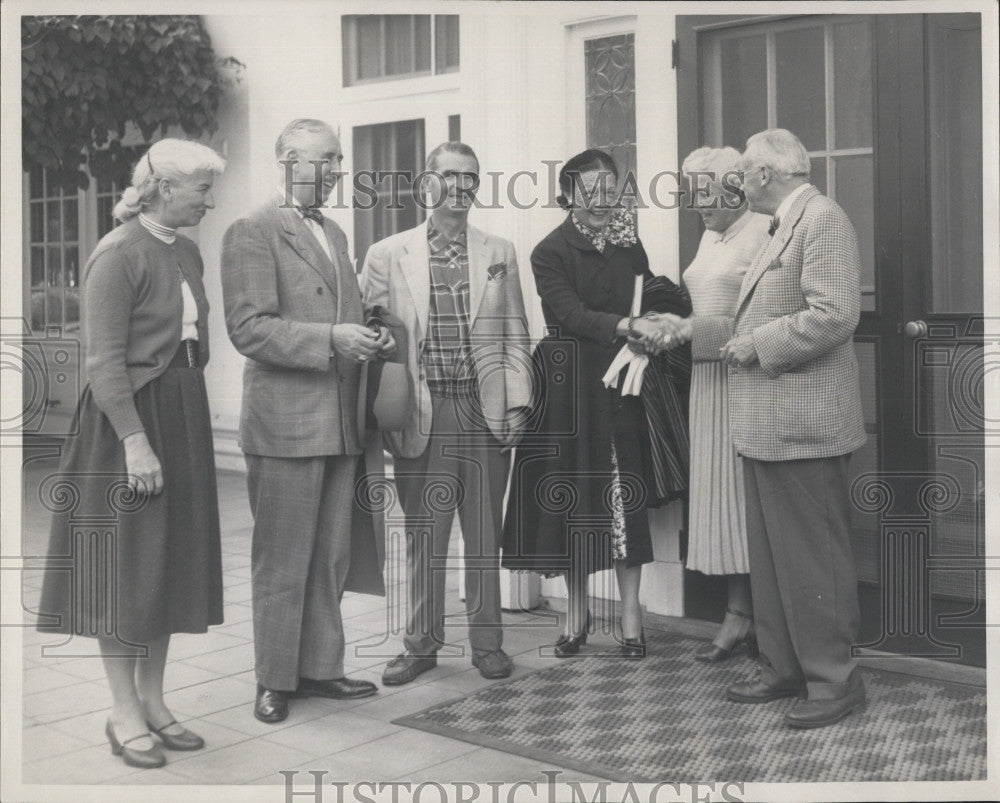 1952 Press Photo Mr &amp; Mrs&#39;s George Link, Ralph Sockman, Lester Sprague - Historic Images