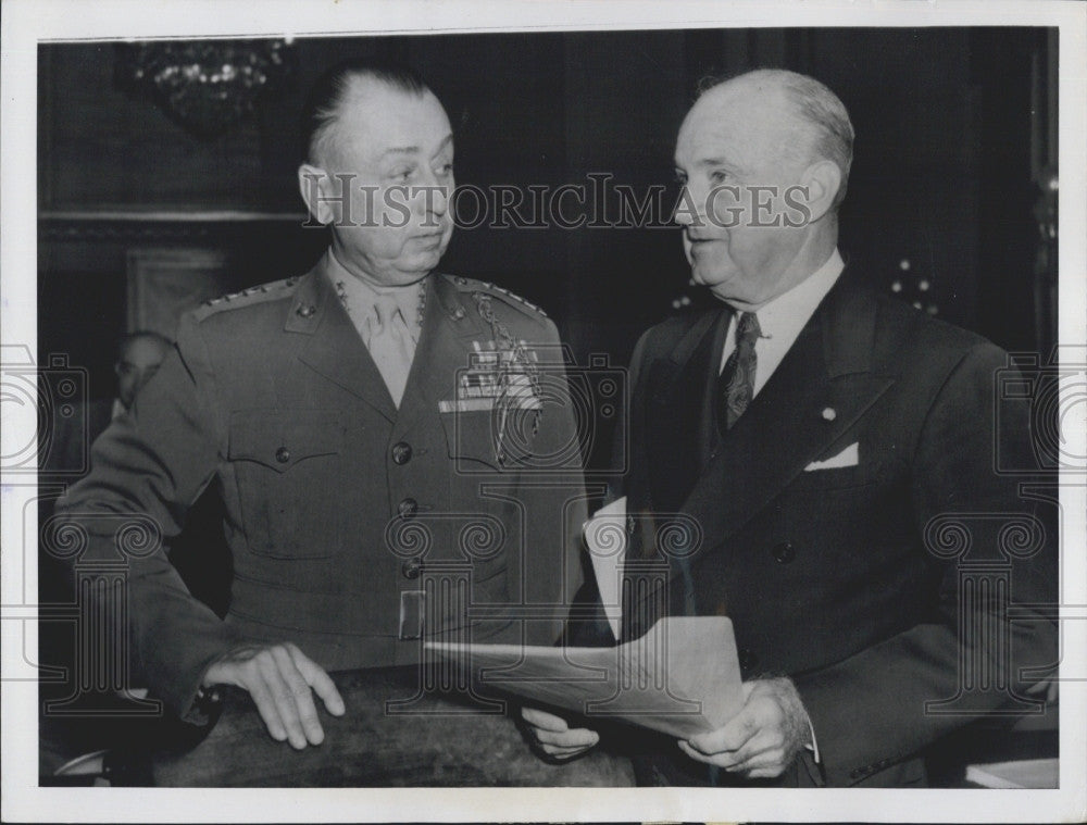 1949 Press Photo General&#39;s Clifton Cates &amp; Alexander Vandegrift - Historic Images