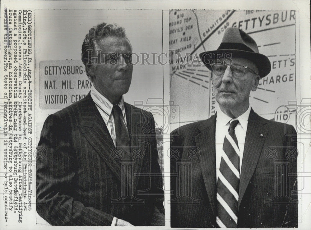 1971 Press Photo Vincent Kling Architect Testifying Against Tower Near Gettysbur - Historic Images