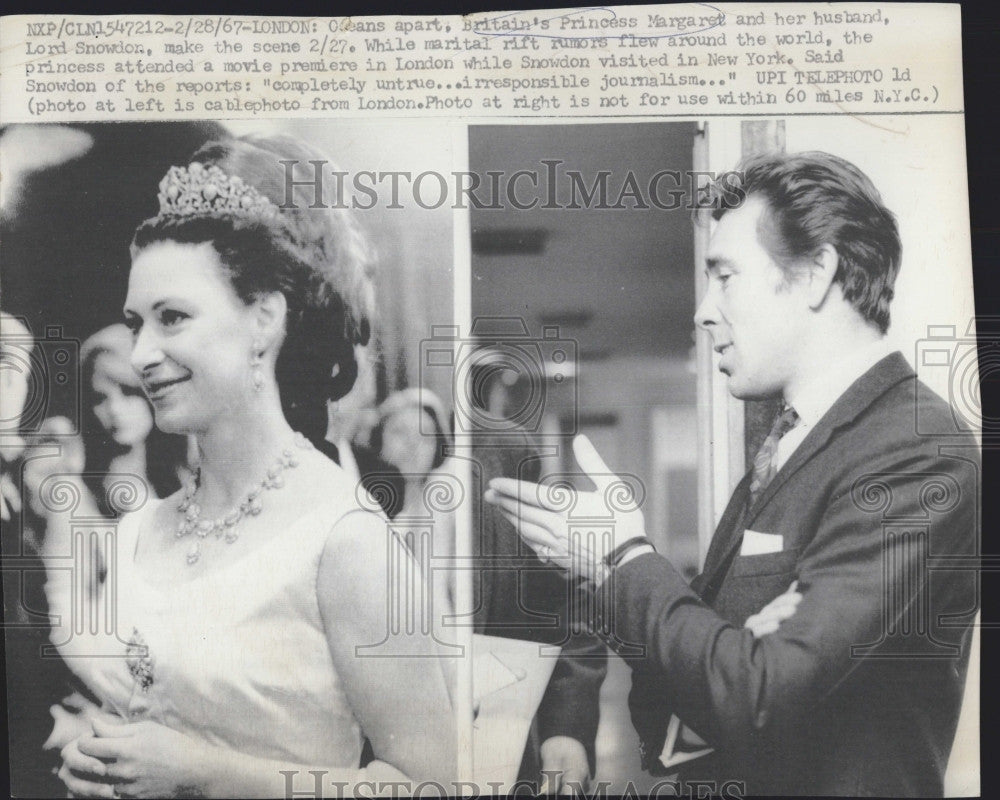 1967 Press Photo Britain&#39;s Princess Margaret And Husband Lord Snowdon In London - Historic Images