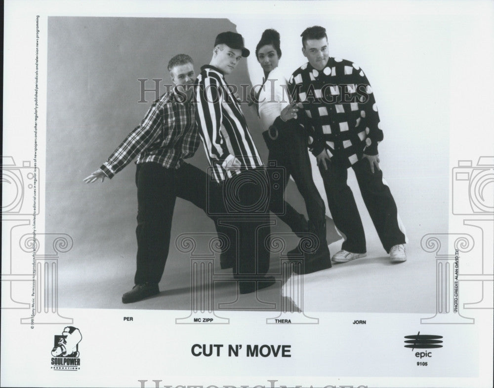 Press Photo Band &quot;Cut N&#39; Move&quot; on Epic music label - Historic Images