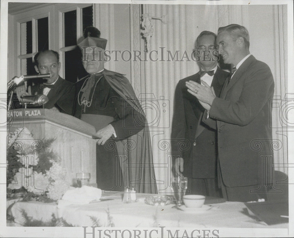 1956 Press Photo Archbishop Cushing,J Grighaus,Dr A Danusor,EJ McCormick - Historic Images