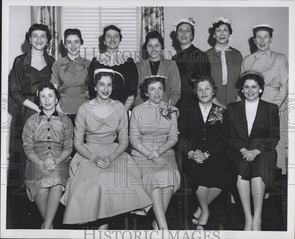 1955 Press Photo Jr Aux of Jewish Mem. Hospt. L Cutler,A Flashenberg,Mrs N Gopen - Historic Images