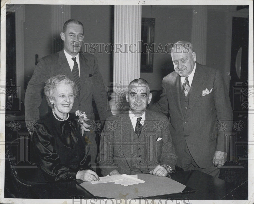 1957 Press Photo Senator LB Cutler,Sen CW Hedges,MW Sears,GJ Hurley - Historic Images