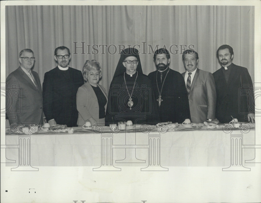 1970 Press Photo Ilia Datre, Pastor Boston Holy Trinity Church, Bishop Mark - Historic Images